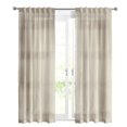 thumbnail image 4 of Leah Light Filtering Dual Header Indoor Curtain 52" x 63" in Linen, 4 of 7