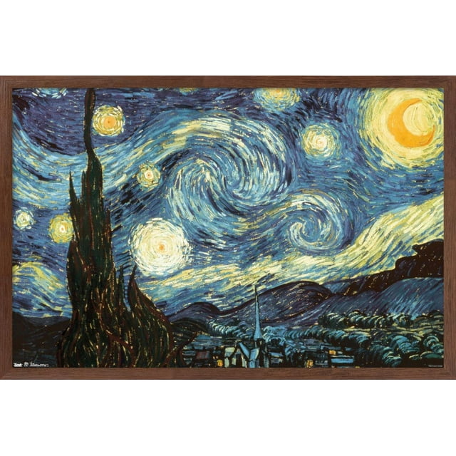 The Starry Night by Vincent van Gogh Wall Poster, 22.375" x 34"