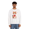 thumbnail image 4 of Cat Heart Sweatshirt, Heart Sweatshirt, Cat Sweatshirt, Valentine's Day Sweatshirt, 50/50 Cotton-Poly Animal Sweatshirt 103, 4 of 35