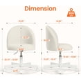 thumbnail image 2 of Favory Office Vanity Chair with Wheels Comfy Desk Chair for Girls Cute Computer Small Armless Adjustable Height Swivel for Home Bedroom Task-White, 2 of 7