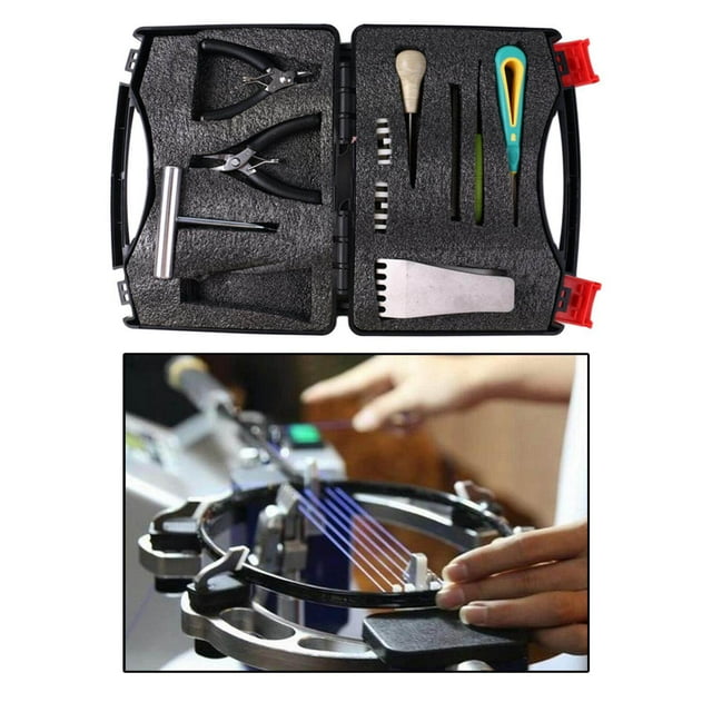 Langgg Ensemble d'Outils de Badminton Portable Accessoires à Ressort Cordes de Raquette Adaptateur de Clip de Ligne Tennis