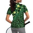 thumbnail image 2 of COEQINE St. Patrick's Day Women 1/4 Zip Golf Shirts Quick Dry Fit Short Sleeve Golf Polo Shirt Lightweight Cooling Bowling Shirt Shamrock and Green Leopard Pattern Pullover Athletic Tops, 2XL, 2 of 7