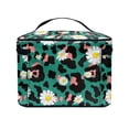 thumbnail image 4 of HELLHERO Daisies Portable Traveling Make Up Organizer Bag with Brush Slots Travel Cosmetic Makeup Bag (8.86"x6.5"x5.9"), 4 of 6