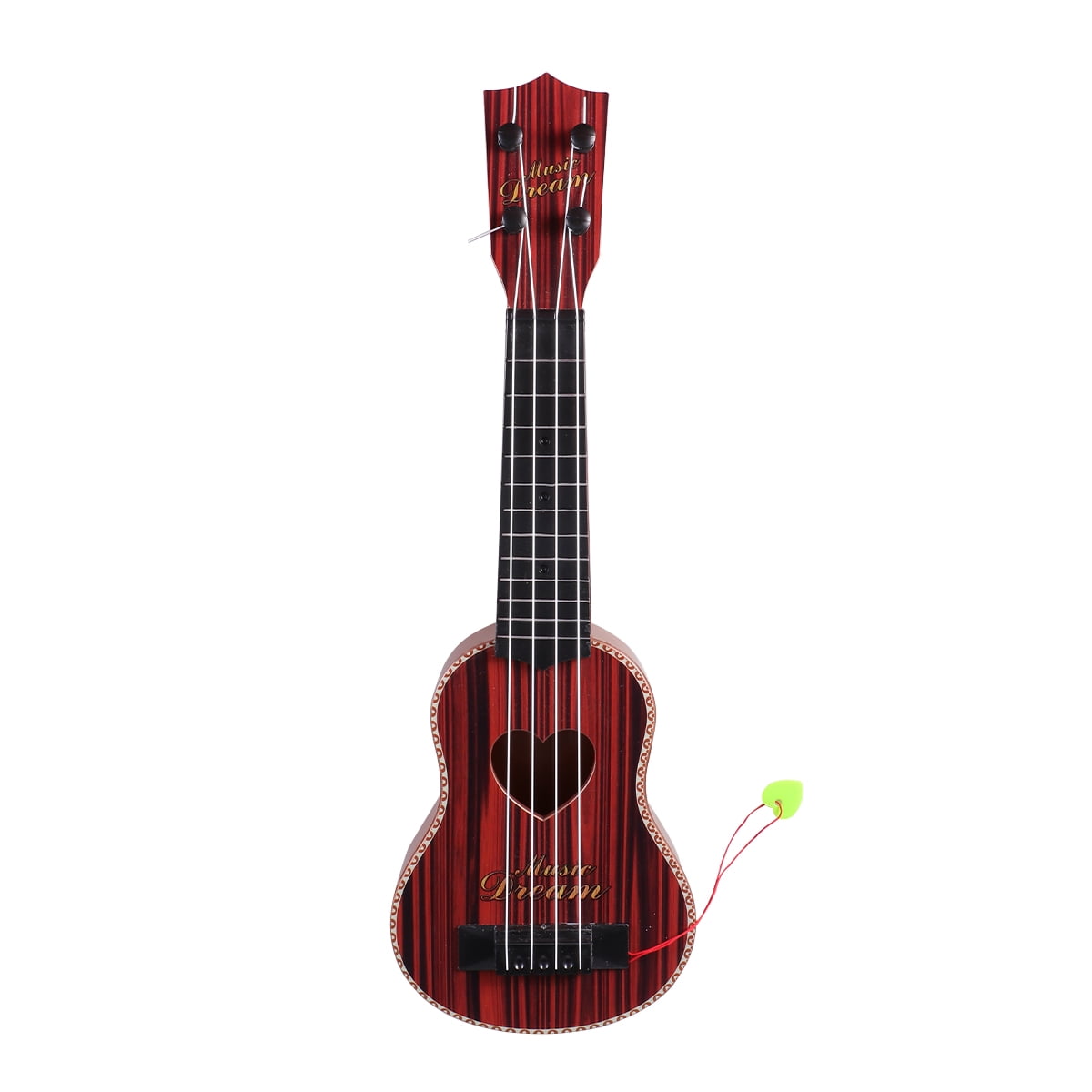 Children Small Size Musical Instruments Imitated Ukulele Mini Guitar Playing Toy with Four Strings 44cm Brown Walmart