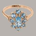thumbnail image 5 of LBG British Made 10k Rose GoldWomens Ring Natural Blue Topaz Statement Ring - 33 size options - Size 7.5, 5 of 6
