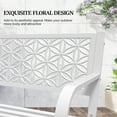 thumbnail image 4 of Ktaxon Outdoor Bench, Mental Bench with Floral Back, 2-Person Garden Bench for Outside Yard Patio Entryway Park Porch, 800LBS, White, 4 of 8