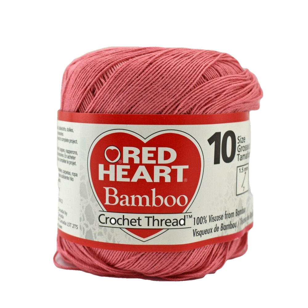 Red Heart Size 10 Bamboo Crochet Thread, Coral
