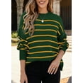 thumbnail image 3 of DOKOTOO Women Sweaters Striped Long Sleeve Pullover Tops Drop Shoulder Oversized Knitted Tops, 3 of 5