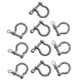 thumbnail image 4 of 10 Pieces Buckles DIY Metal Hoop Locking D Rings for Purse Handbag Argent, 4 of 8