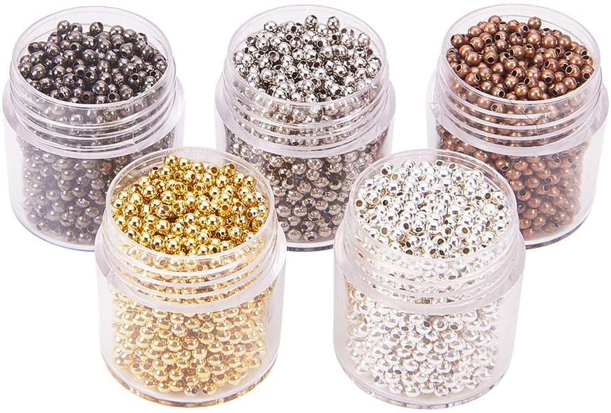 SILVER & GOLD Round Flower Stardust COPPER Ball Spacer BEADS 4MM 6MM 8MM 10MM