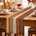 thumbnail image 5 of Farmhouse Burnt Orange Brown Table Runner - 120 Inch Long Vintage Wooden Striped Cotton and Linen Blended Dress Scarves Farmhouse Table Runner for Kitchen Dining, Coffee Table, 13" x 120", 5 of 8