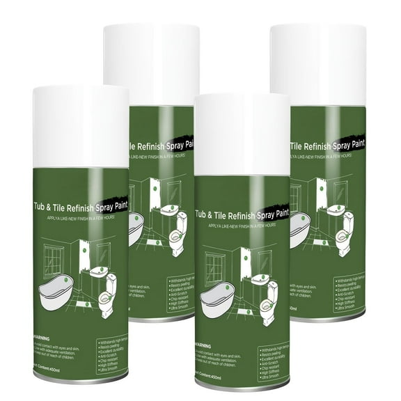 Tub and Tile White Aerosol,Tub and Tile Spray Paint, 15.22-Ounce, White 4 Bottles 450ml*4Pcs