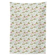 thumbnail image 2 of Flamingo Tablecloth, Flourishing Fresh Flowers with Pineapples and Dots Retro Style Birds Romantic, Rectangle Satin Table Cover Accent for Dining Room and Kitchen, 52" X 70", Multicolor, by Ambesonne, 2 of 2