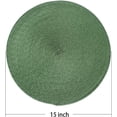 thumbnail image 2 of Round Braided Placemats 15 Inch Round Table Mats for Dining Tables Natural Woven Heat Resistant Place mats Set of 4 (Olive Green,4), 2 of 12