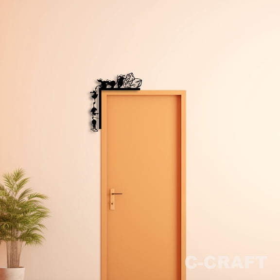 C-CRAFT Cheese Thief Mouse Metal Decorative Door Corner 8 inch For Home & Office Decor