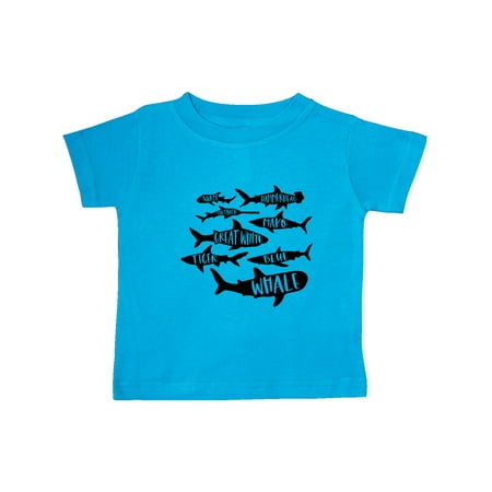

Inktastic Types of Sharks Gift Baby Boy or Baby Girl T-Shirt