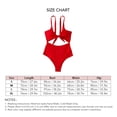 thumbnail image 5 of Traje de baño de una pieza con cuello en V y nudo frontal de corte alto sin espalda, traje de baño elástico para mujer, color rojo oscuro L, 5 of 5