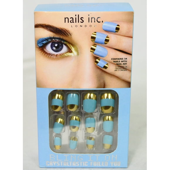 Nails Inc. Crystaltastic Nails - Blue and Gold Foil