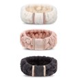 thumbnail image 1 of 3 paquetes de diadema de belleza de microfibra, paño elástico de rizo, pañuelo para la cabeza para mujer, ducha facial para niña, ejercicio de Yoga, negro + polvo de carne + blanco, 1 of 6