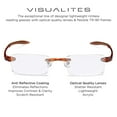 thumbnail image 4 of Visualites 1 Tortoise 2.25 Power Lightweight Rimless Rectangle Reading Glasses, 4 of 4