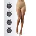 thumbnail image 5 of MeMoi Women's Crystal Sheer Control Top Pantyhose - Womens - Female, Medium, Bone, 5 of 12