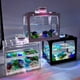 thumbnail image 4 of Pecera pequeña, pequeña, creativa, ecológica, de escritorio, micropaisaje, cubo, pecera, mini acuario de peces tropicales con luces LED, 4 of 6