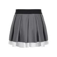 thumbnail image 2 of RUNQHUI Jupe Plissée Mini à Taille Élastique pour Filles, Jupes de Danse, Uniforme d'Équipe de Performance Cheerleading Gris 8, 2 of 7