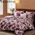 thumbnail image 6 of Amberspace Floral 7-piece Bed in a Bag Queen Comforter Set with Sheets,Purple Willow Leaf, 6 of 8