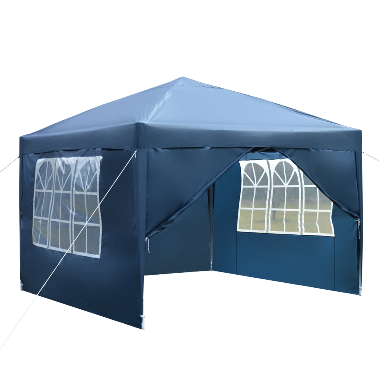 Kepooman 3 x 3m Pop Up Canopy, Portable Folding Instant Canopy Tent with Two Doors & Two Windows, Outdoor Sun Shelter, Blue, Four Sides Kepooman 3 x 3m Pop Up Canopy, Portable Folding Instant Canopy Tent with Two Doors & Two Windows, Outdoor Sun Shelter, Blue, Four Sides