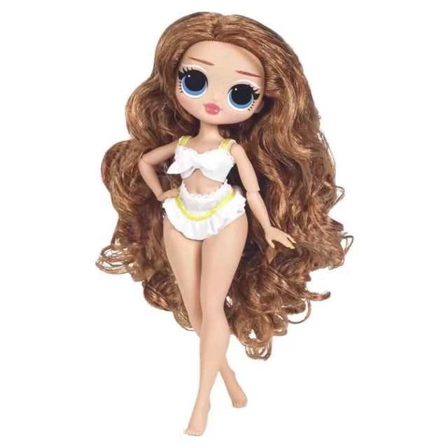 Muñeca LOL MGA Original, traje de baño de 25cm, pelo rosa y marrón, hermana mayor, 9 articulaciones, ojos grandes, hermosa muñeca, el mejor regalo qym unisex