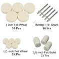 thumbnail image 7 of Felt Polishing Buffing Wheel 145Pcs Wool Felt Polishing Pad Wheel Professional Accessories, Point & Mandrel 1/8" Shank Kit for Dremel Rotary Tools, 7 of 7