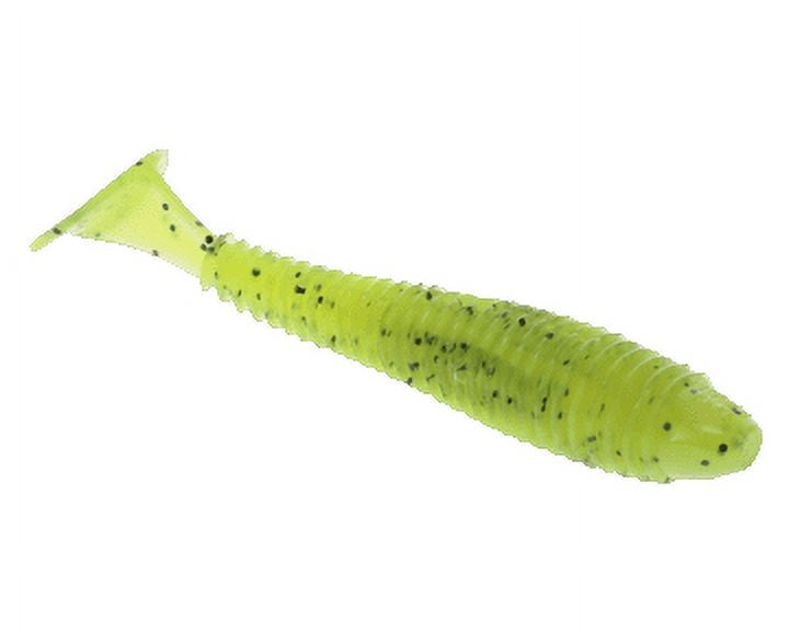 (2 pack) Strike King Saltwater Rage Swimmer 3.75 inch Soft Swimbait Fishing Lure, Chartruese Silver