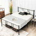 thumbnail image 4 of Gymax Lit Plateforme Format Grand avec Tête de Lit Base de Matelas Robuste Chambre, 4 of 10