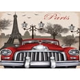 thumbnail image 6 of Ambesonne Retro Soap Dispenser & Toothbrush Holder Set, Parisian City Scenery Car Art, 2 Pcs, Cream Grey Red, 6 of 6