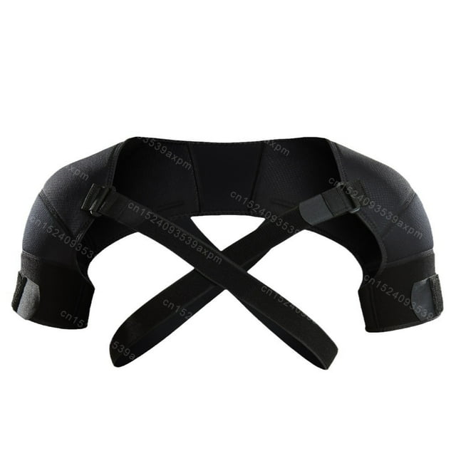 Sangle de Soutien d'Épaule Réglable Double Bandage Compression Croisée Attelle d'Épaule Protecteur Sangle Correction de Posture Bandage (Noir, G-TG)