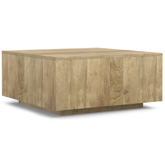 Simpli Home Lockhart SOLID MANGO WOOD 30 inch Wide Square Modern Square Coffee Table in Natural, Fully Assembled