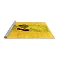 thumbnail image 2 of Ahgly Company Machine Washable Indoor Round Abstract Yellow Modern Area Rugs, 4' Round, 2 of 4
