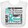 thumbnail image 3 of Inktastic Ovarian Cancer I Wear Teal Ribbon Tribute Boys or Girls Baby Bib, 3 of 4