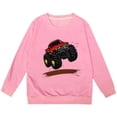 thumbnail image 2 of Girls Sweatshirt Kids Fashion Print Crew Neck Sweatshirt Long Sleeve Casual Hoodless Top Pink 3-4 Years, 2 of 3