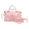 thumbnail image 3 of Bolso de viaje para mujer, 2 uds., bolso de noche, bolsa de maquillaje, bonito bolso de gimnasio (rosa), 3 of 6