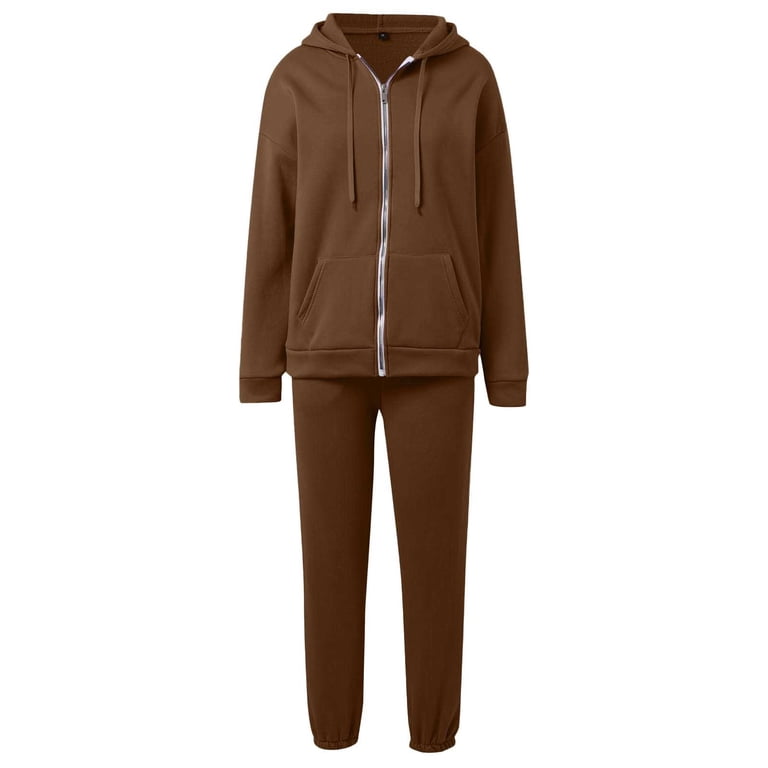 Aihuaihua Sweatsuits Women 2 Piece Outfit Zip Up Hoodie Matching 