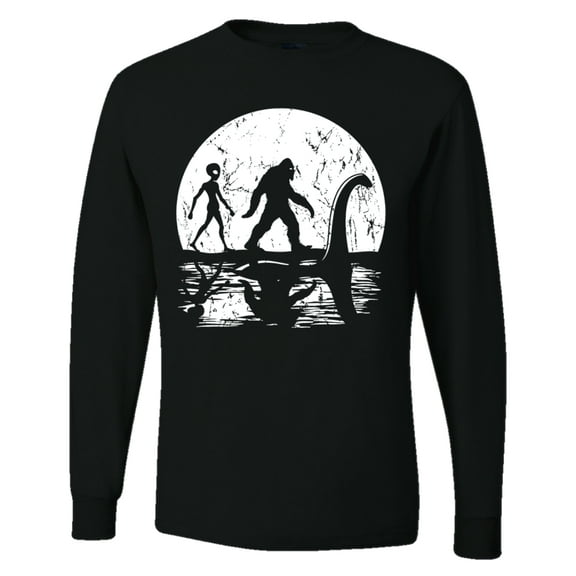 Wild Bobby Moon Silhoutte Bigfoot Shadow Big 3 Myths Men Long Sleeve Shirt