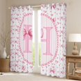 thumbnail image 2 of Manfei Sweet Heart Bow Black Out Curtains For Kids,Letter H Monogram Letter Curtains Pack of 2 (42x63 Each) For Girly, 2 of 7