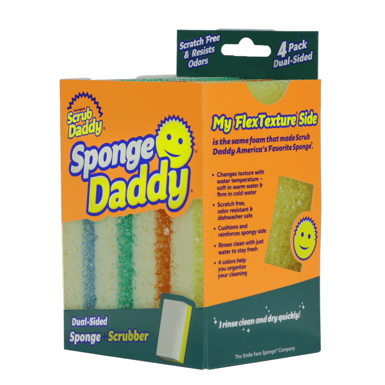 DOCHARD Damp Cleaning Sponge Duster, 4-Pack Squishy Wet  Reusable Non Scratch Sponges Kitchen, Super Absorbent Sponge with Ridges  for Household or Car - Multi : Health & Household