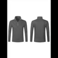 thumbnail image 2 of Sudadera Informal de Larga con Cuello Alto y Cremallera de un Cuarto para Hombre Gris 5XL, 2 of 9