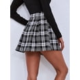 thumbnail image 5 of Women Stretch Waist Flared Pleated Skirt Casual Mini Skater Skirt, 5 of 7