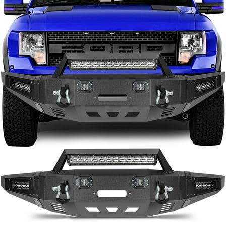ECCPP Off Road Front Bumper Compatible for 2010-2014 for Ford for F-150, with Winch Plate and D-rings