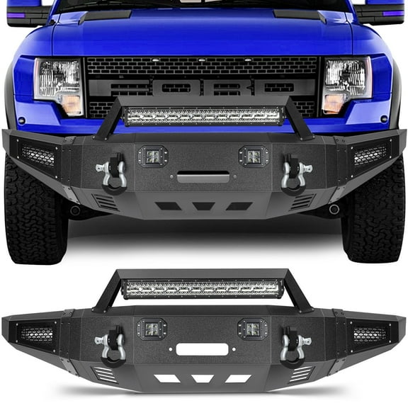 ECCPP Off Road Front Bumper Compatible for 2010-2014 for Ford for F-150, with Winch Plate and D-rings