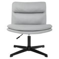 thumbnail image 6 of Exlonjet Cross Legged Office Chair,Armless Desk Chair NO Wheels,Modern Swivel Vanity Chairs with Thickened Cushion,Wide Seat Task Computer Chair for Small Space (Gray), 6 of 8