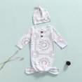 thumbnail image 2 of Kmbangi Pyjama pour Bébé avec Chapeau, Imprimé Soleil, Col Rond, Manches Longues, Bonnet de Nuit, 2 of 8